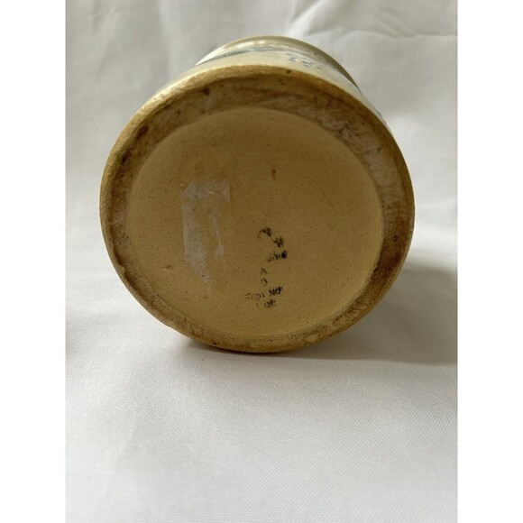 Vintage Hand Painted Small Crock Floral Signed & Dated “89” Unknown Maker - Picture 6 of 8